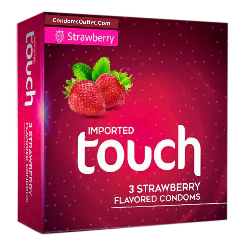 Touch Strawberry Flavored Condoms (3 Pack) – Sweet & Romantic